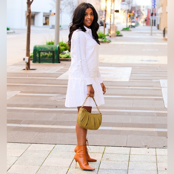 l'intervalle ankle boots w/gold accent high heels in chestnut nubuck 40/ US 9 - Picture 7 of 7